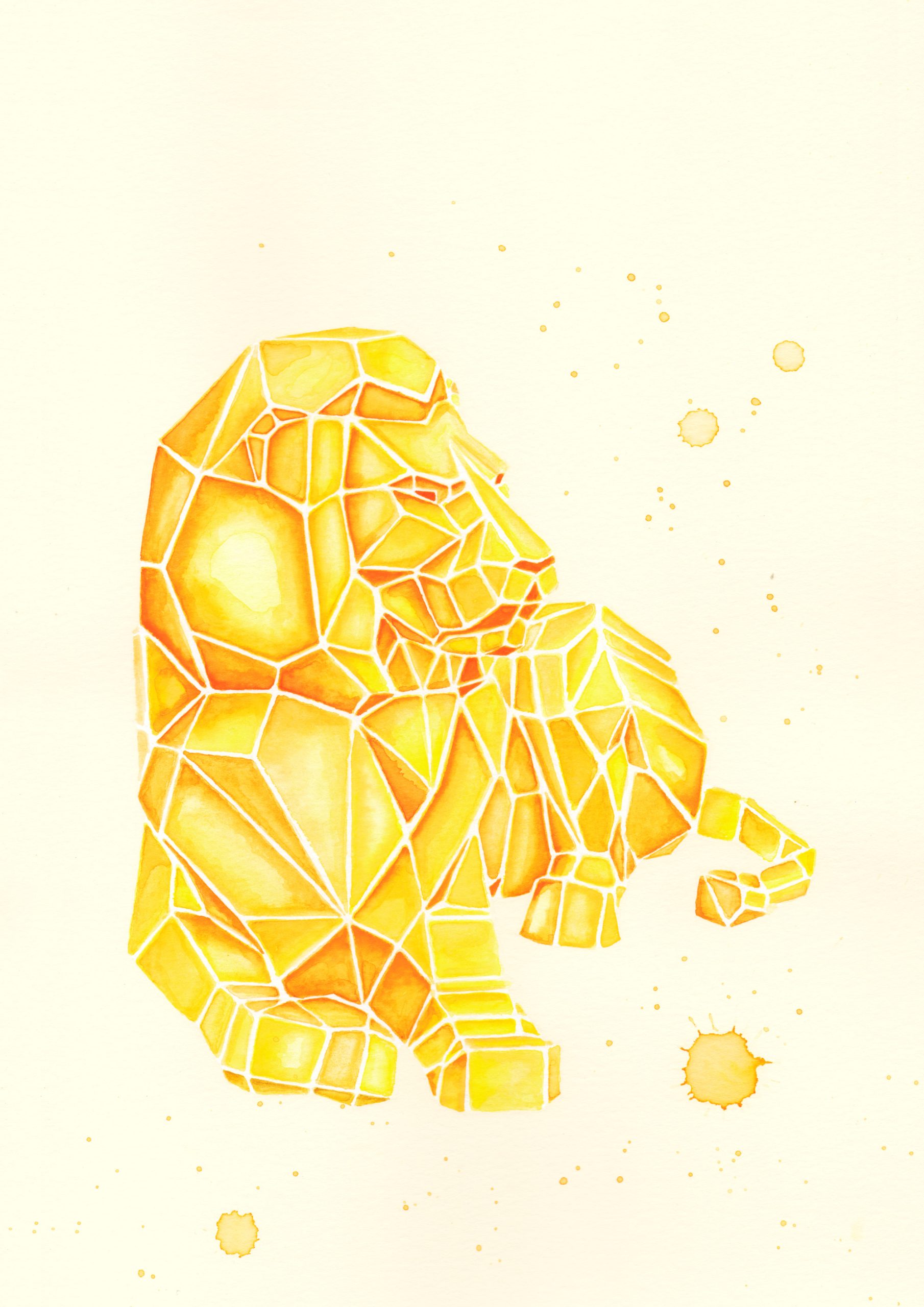 Leo Geometric Watercolor Illustration