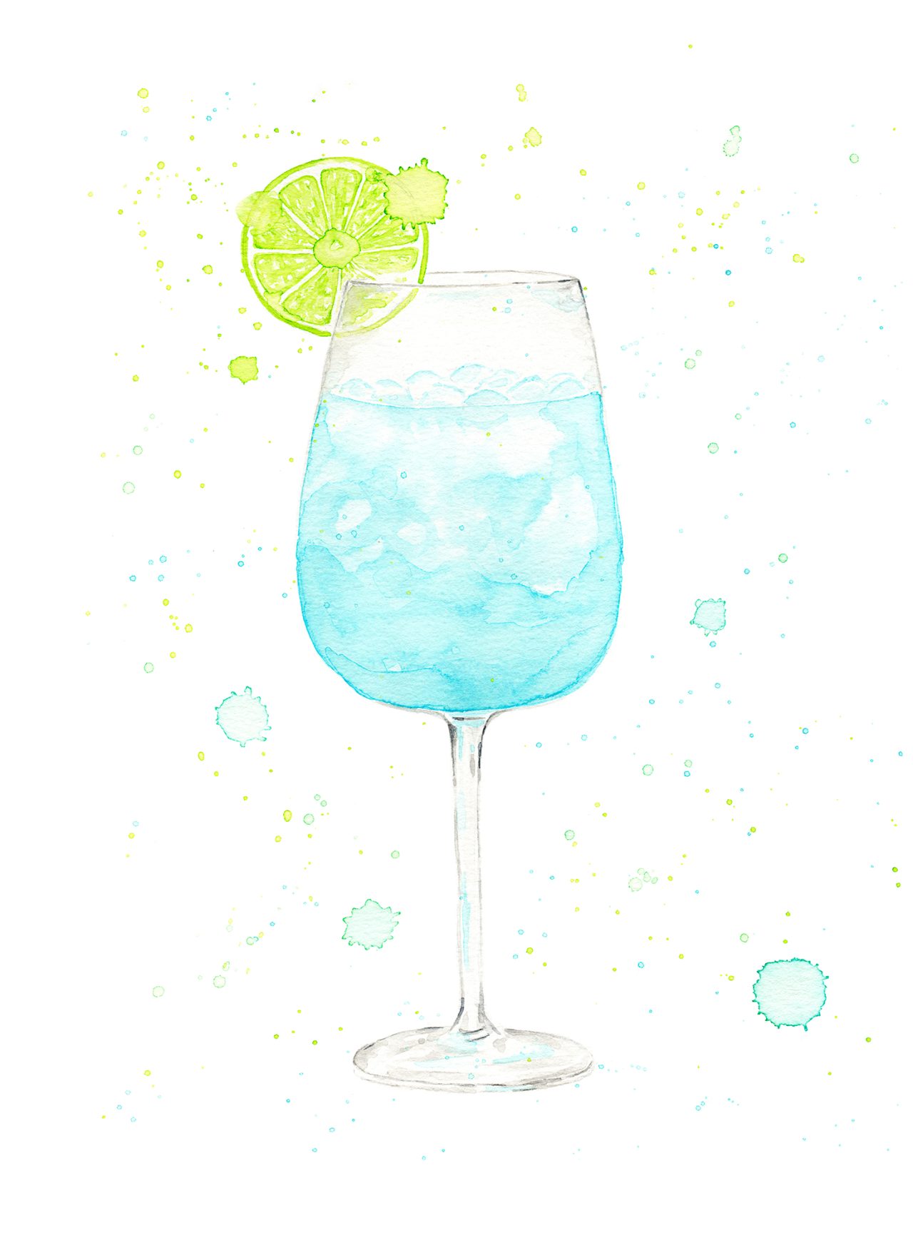 Blue Angel Watercolor Illustration