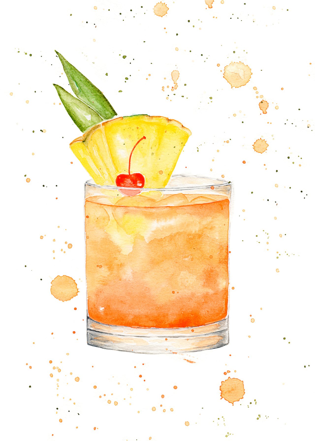 Maitai Watercolor Illustration