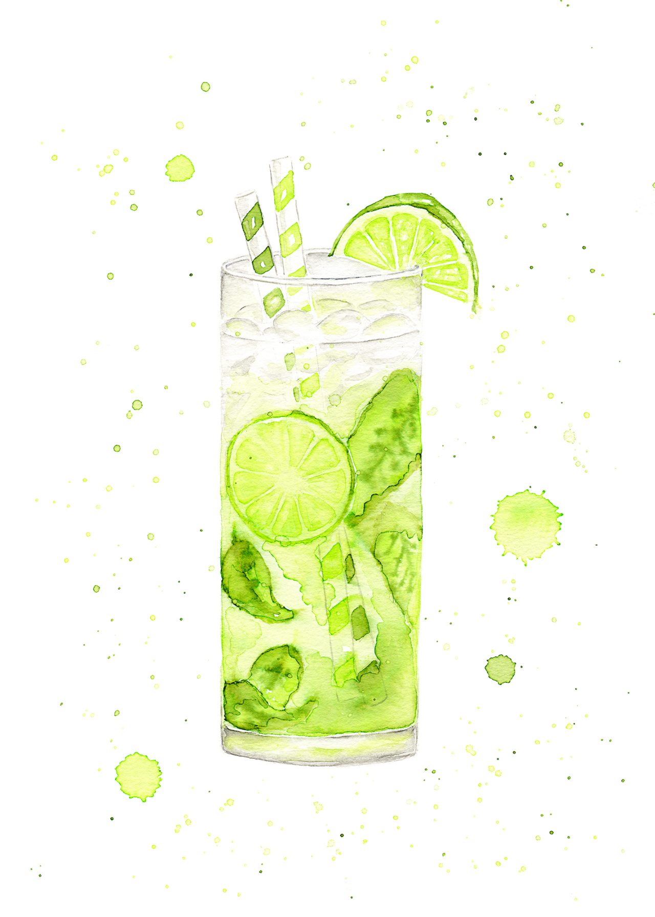 Mojito Watercolor Illustration