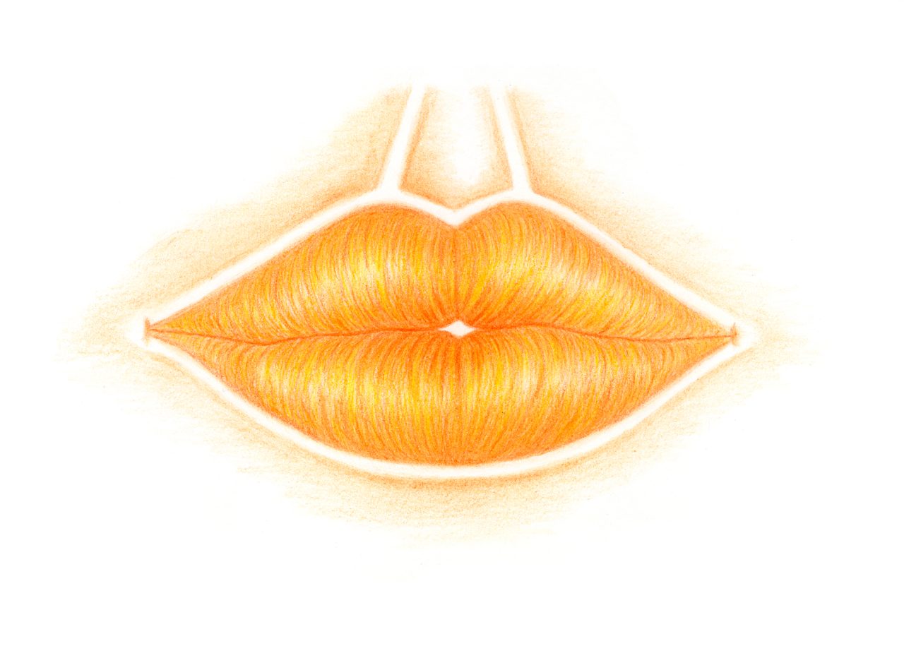 Orange Mouth Colored Pencils