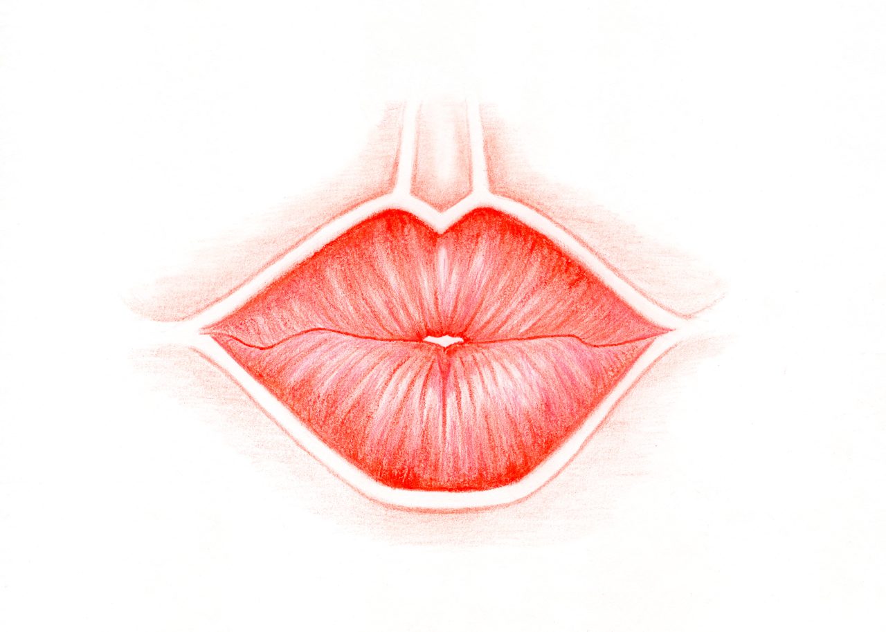 Red Mouth Colored Pencils