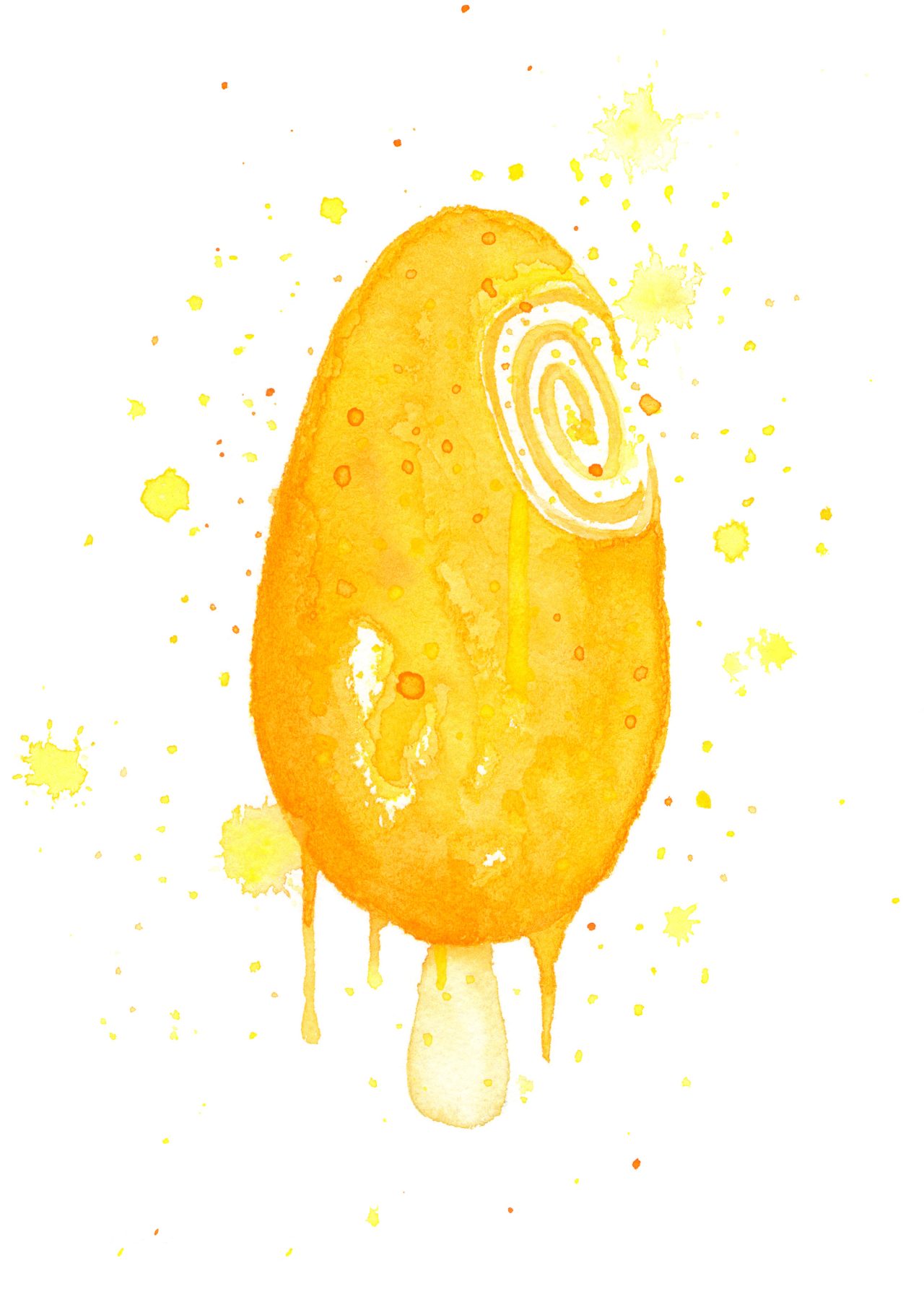 Solero Ice Cream Watercolor Illustration